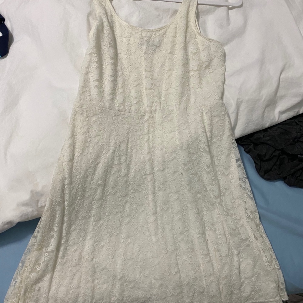White fit and flare dress